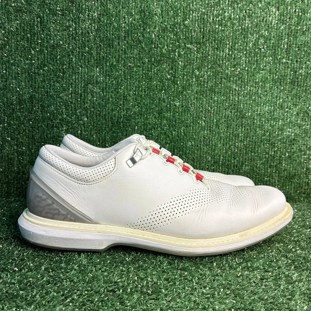 Jordan ADG 4 DM0103-105 Leather Spikeless Athletic Golf Shoes White Mens Sz 9.5